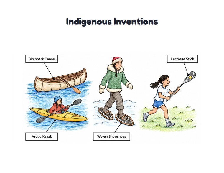 Indigenous Inventions worksheet (Medium, Grades 1–2)