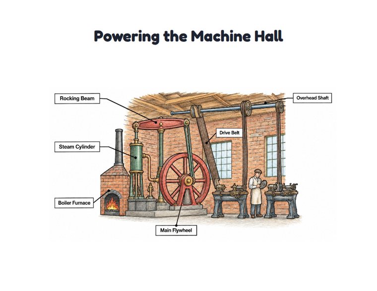 Powering the Machine Hall worksheet (Hard, Grades 3–4)