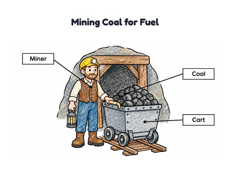 Mining Coal for Fuel worksheet (Easy, Pre-K–K)