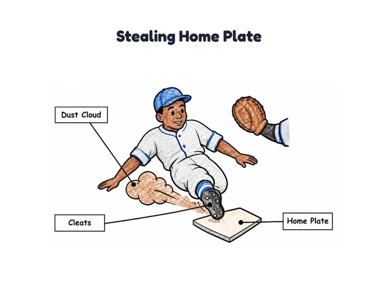 Stealing Home Plate worksheet (Easy, Pre-K–K)