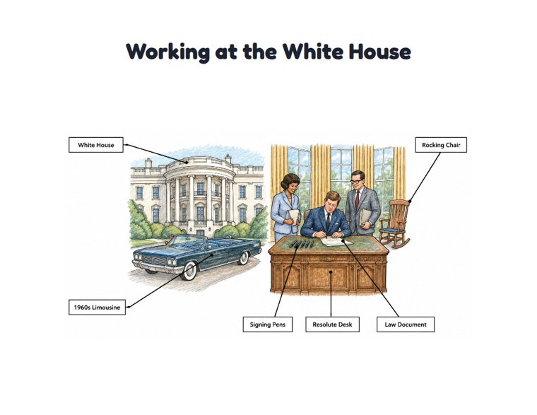 Working at the White House worksheet (Hard, Grades 3–4)
