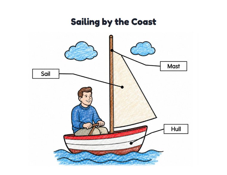 Sailing by the Coast worksheet (Easy, Pre-K–K)