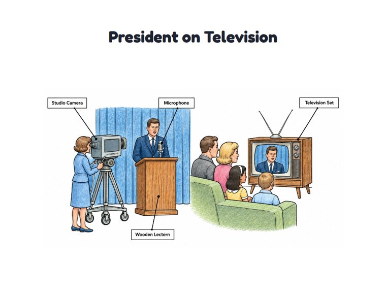 President on Television worksheet (Medium, Grades 1–2)