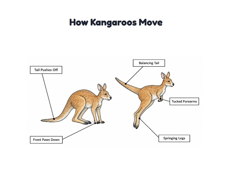 How Kangaroos Move worksheet (Medium, Grades 1–2)