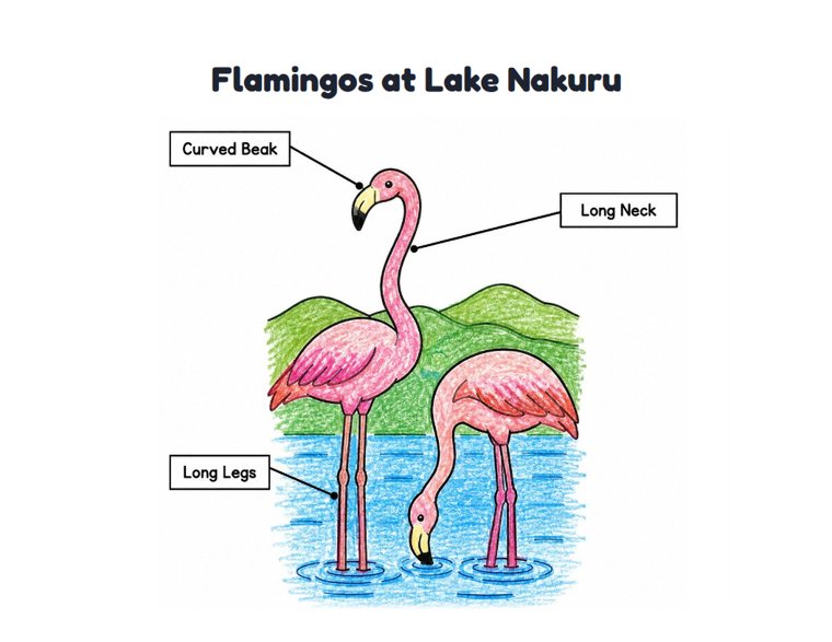 Flamingos at Lake Nakuru worksheet (Easy, Pre-K–K)