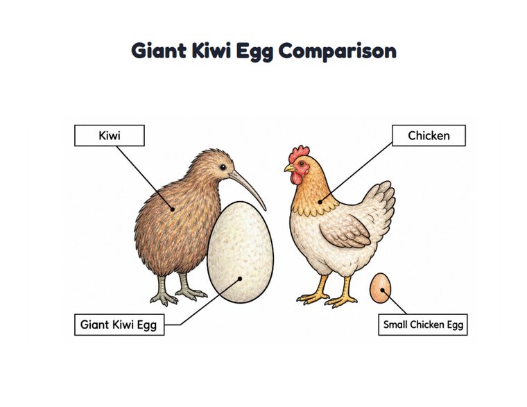 Giant Kiwi Egg Comparison worksheet (Medium, Grades 1–2)