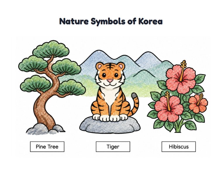 Nature Symbols of Korea worksheet (Easy, Pre-K–K)