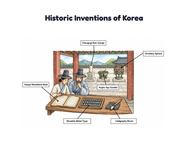 Historic Inventions of Korea worksheet (Hard, Grades 3–4)