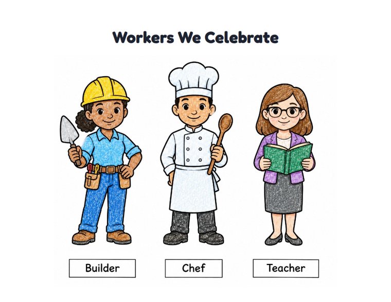 Workers We Celebrate worksheet (Easy, Pre-K–K)