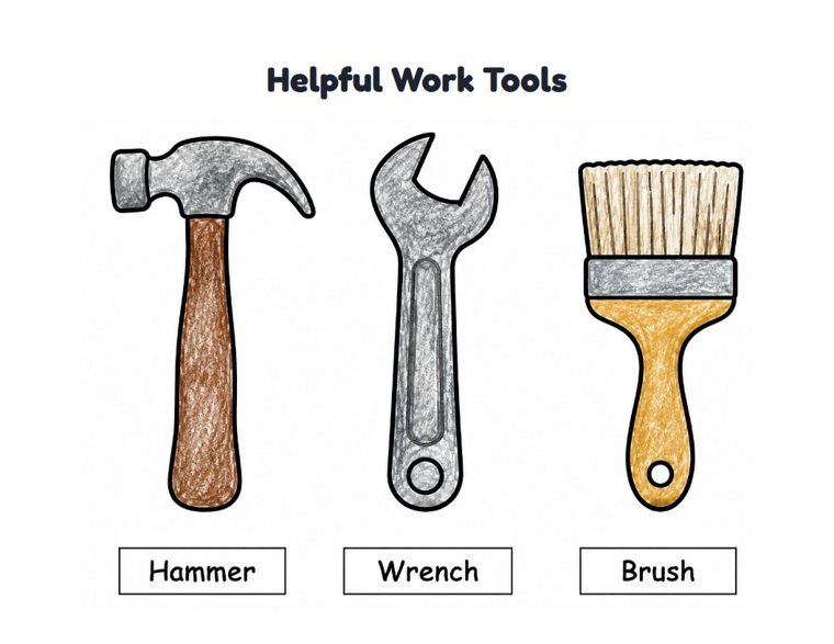 Helpful Work Tools worksheet (Easy, Pre-K–K)