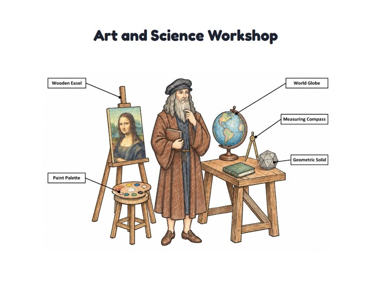 Art and Science Workshop worksheet (Medium, Grades 1–2)