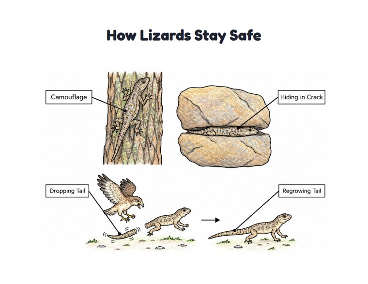 How Lizards Stay Safe worksheet (Medium, Grades 1–2)