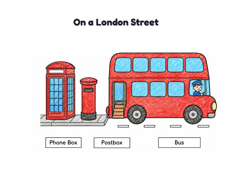 On a London Street worksheet (Easy, Pre-K–K)
