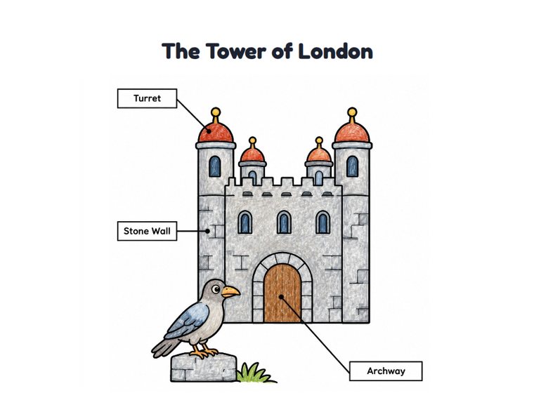 The Tower of London worksheet (Easy, Pre-K–K)