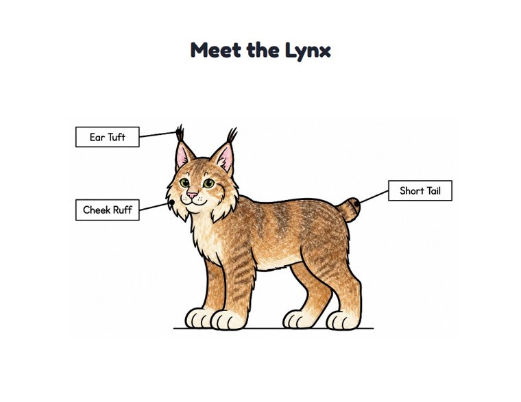 Meet the Lynx worksheet (Easy, Pre-K–K)