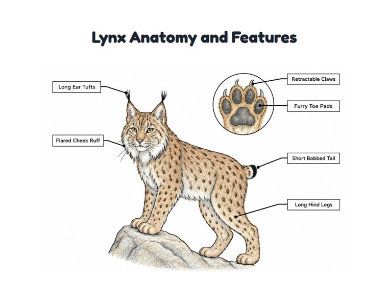 Lynx Anatomy and Features worksheet (Hard, Grades 3–4)