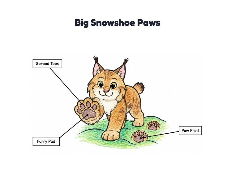 Big Snowshoe Paws worksheet (Easy, Pre-K–K)