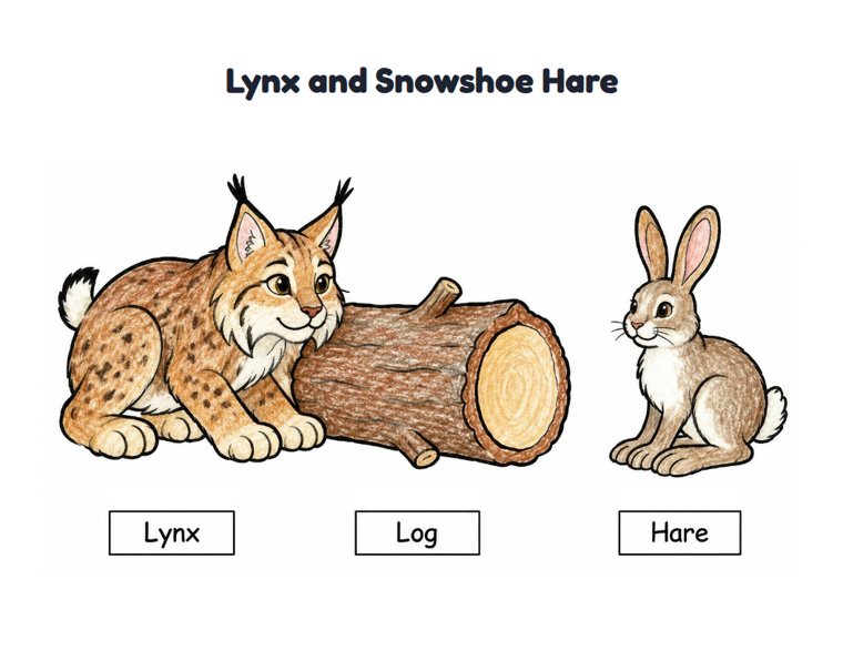 Lynx and Snowshoe Hare worksheet (Easy, Pre-K–K)