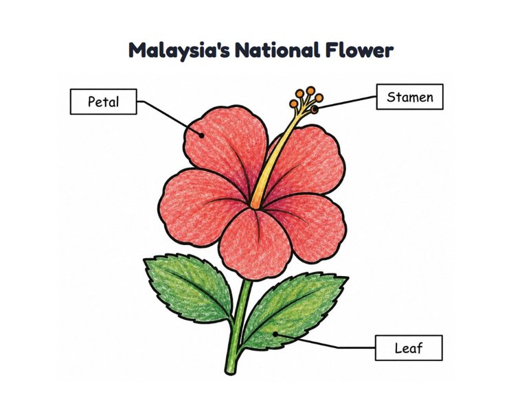 Malaysia's National Flower worksheet (Easy, Pre-K–K)