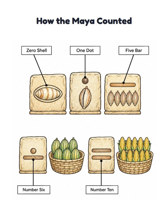 How the Maya Counted worksheet (Medium, Grades 1–2)