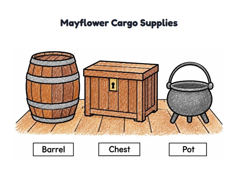 Mayflower Cargo Supplies worksheet (Easy, Pre-K–K)