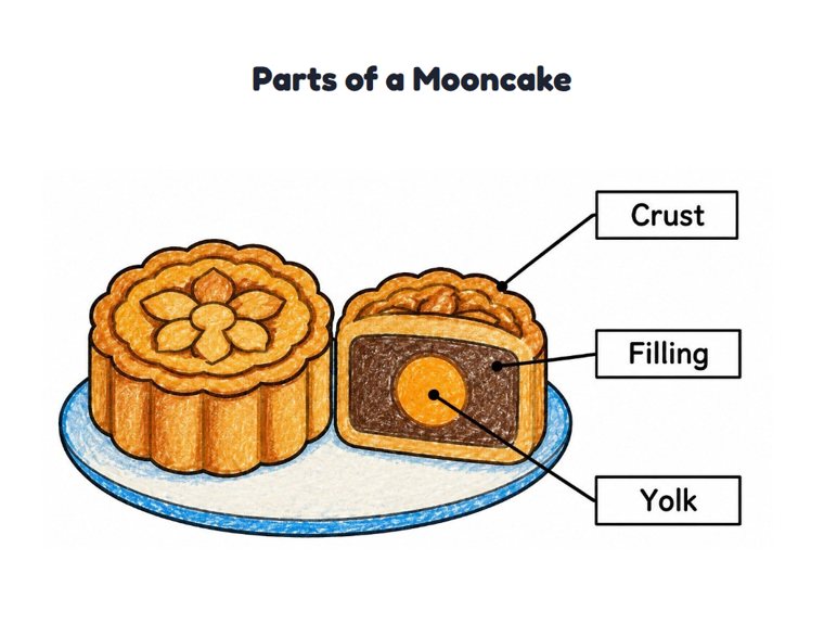 Parts of a Mooncake worksheet (Easy, Pre-K–K)