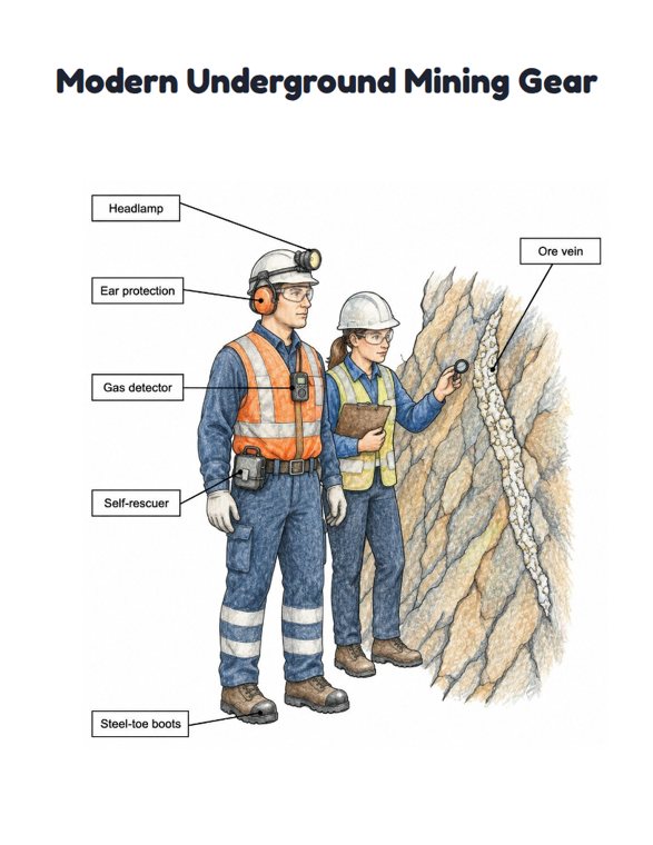 Modern Underground Mining Gear worksheet (Hard, Grades 3–4)