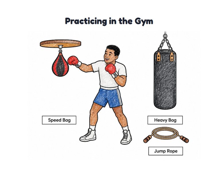 Practicing in the Gym worksheet (Easy, Pre-K–K)