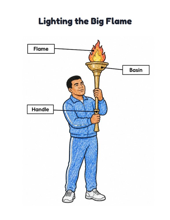 Lighting the Big Flame worksheet (Easy, Pre-K–K)