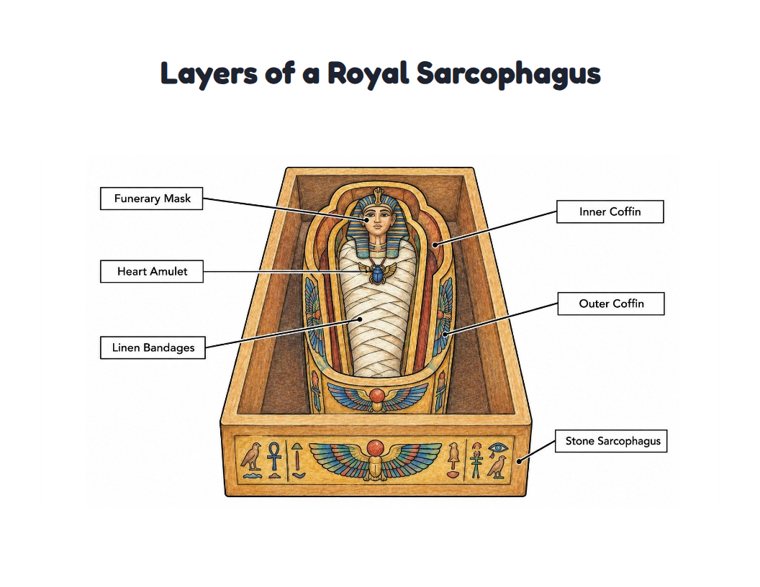 Layers of a Royal Sarcophagus worksheet (Hard, Grades 3–4)