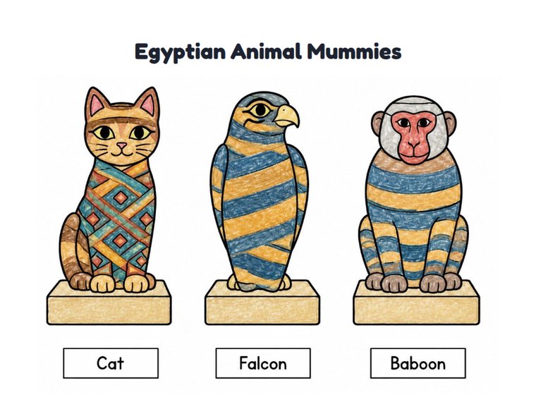 Egyptian Animal Mummies worksheet (Easy, Pre-K–K)