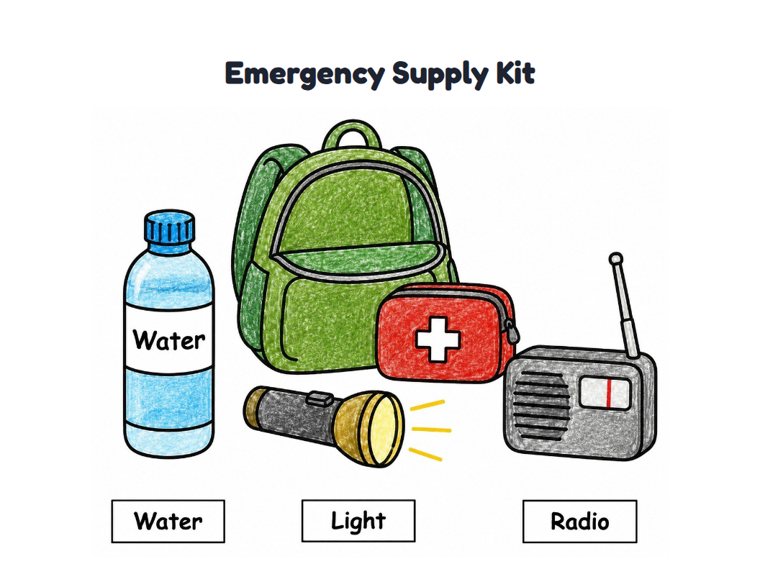 Emergency Supply Kit worksheet (Easy, Pre-K–K)