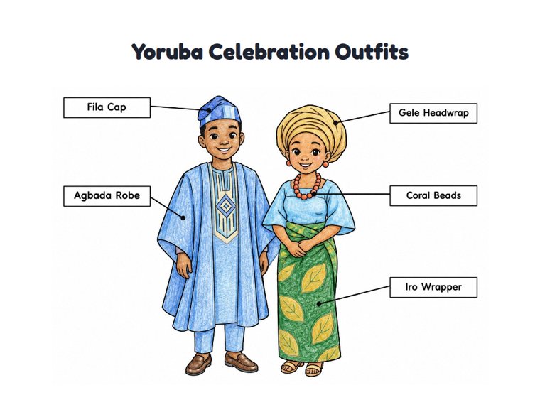 Yoruba Celebration Outfits worksheet (Medium, Grades 1–2)
