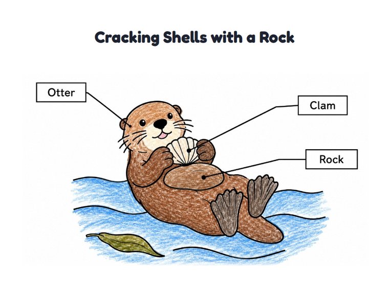Cracking Shells with a Rock worksheet (Easy, Pre-K–K)