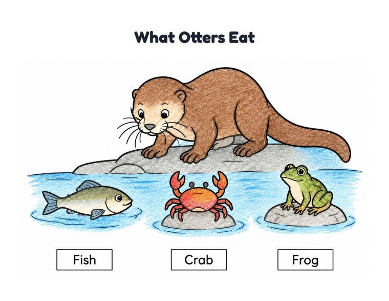 What Otters Eat worksheet (Easy, Pre-K–K)