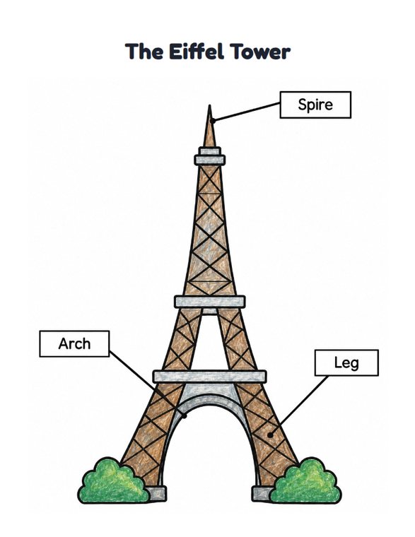 The Eiffel Tower worksheet (Easy, Pre-K–K)
