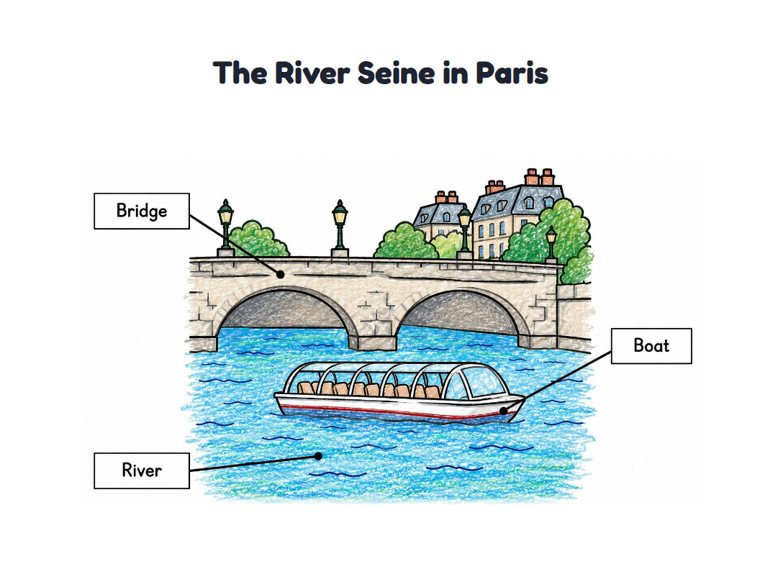 The River Seine in Paris worksheet (Easy, Pre-K–K)