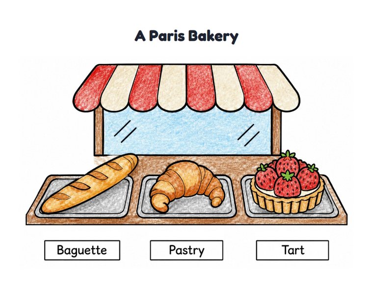 A Paris Bakery worksheet (Easy, Pre-K–K)