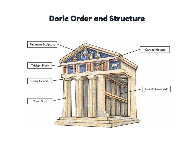 Doric Order and Structure worksheet (Hard, Grades 3–4)