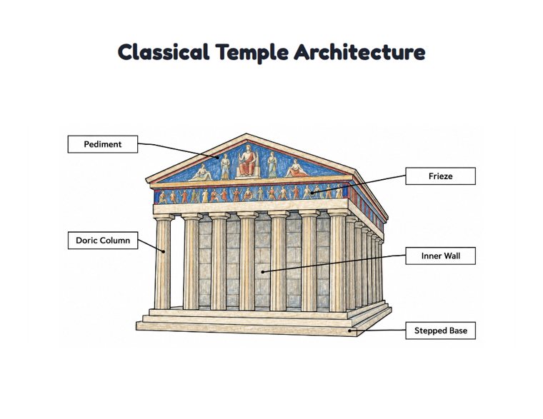 Classical Temple Architecture worksheet (Medium, Grades 1–2)