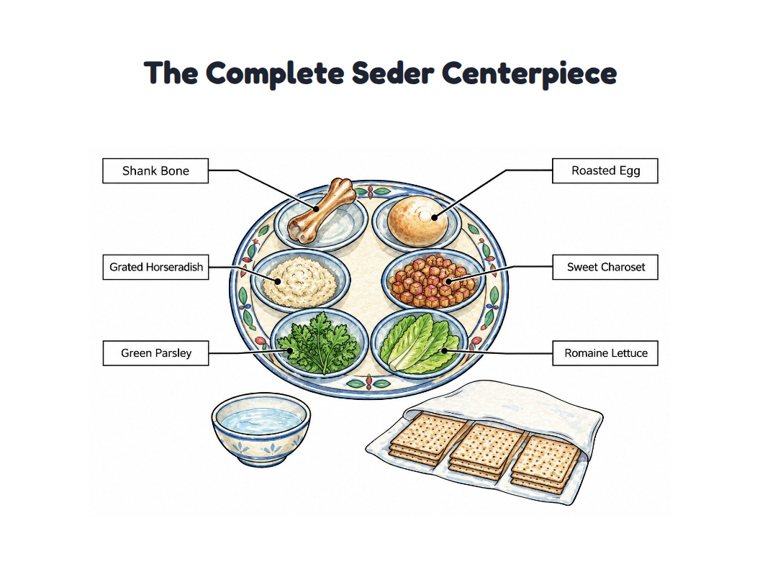 The Complete Seder Centerpiece worksheet (Hard, Grades 3–4)