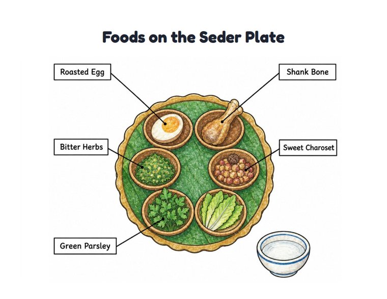 Foods on the Seder Plate worksheet (Medium, Grades 1–2)