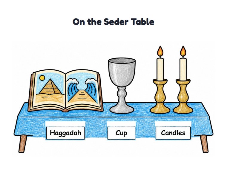 On the Seder Table worksheet (Easy, Pre-K–K)