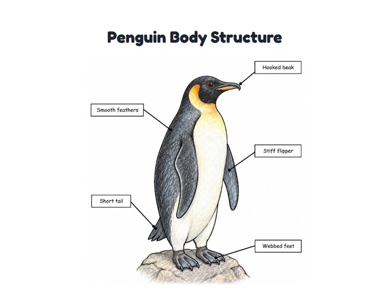 Penguin Body Structure worksheet (Medium, Grades 1–2)