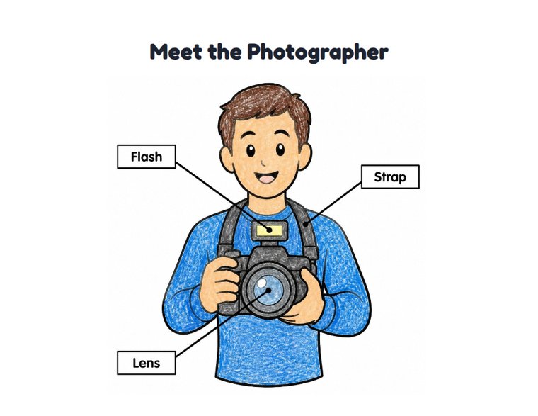 Meet the Photographer worksheet (Easy, Pre-K–K)