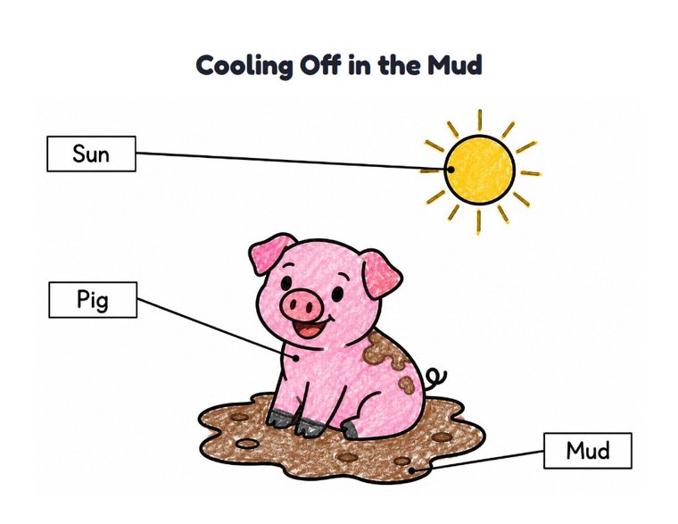Cooling Off in the Mud worksheet (Easy, Pre-K–K)