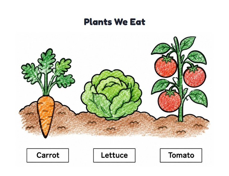 Plants We Eat worksheet (Easy, Pre-K–K)