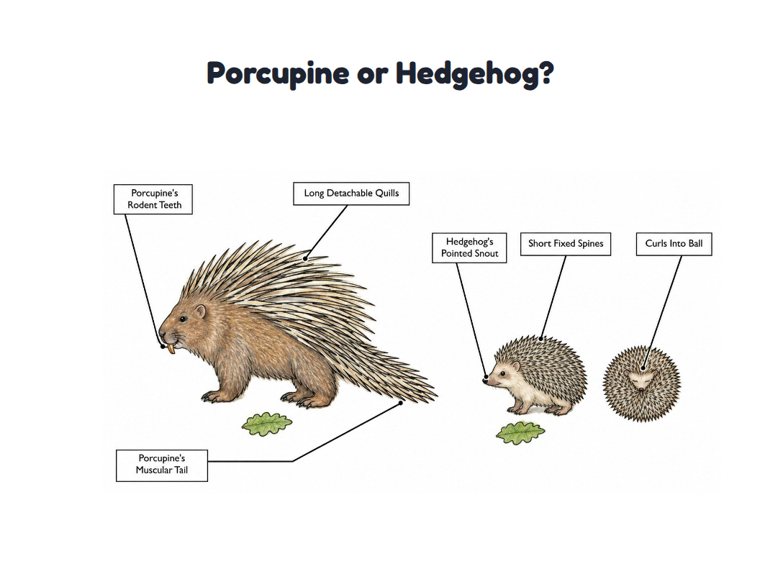 Porcupine or Hedgehog? worksheet (Hard, Grades 3–4)