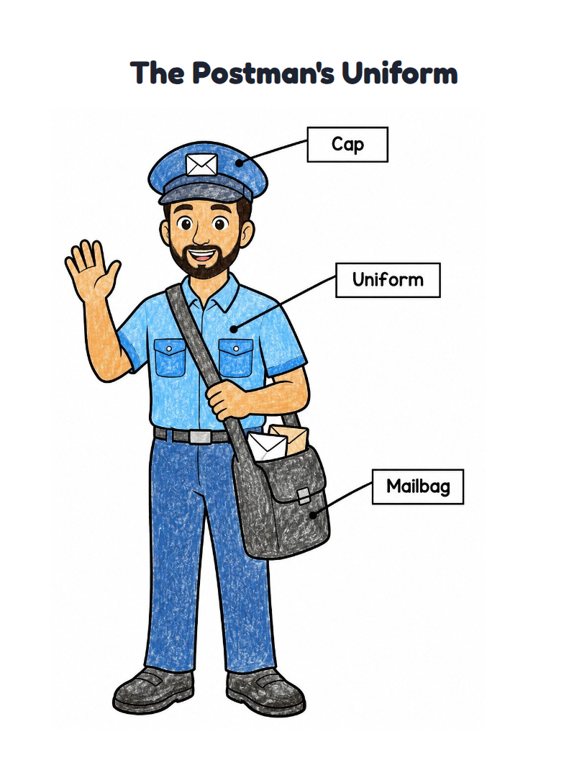 The Postman's Uniform worksheet (Easy, Pre-K–K)