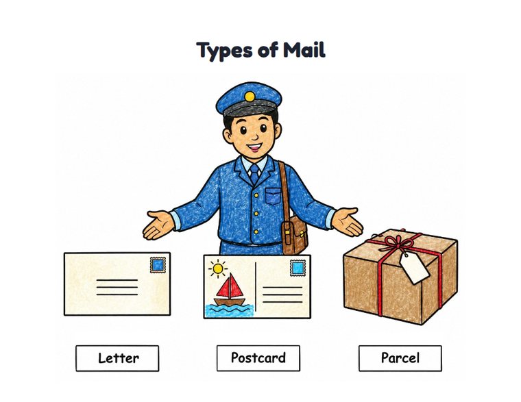 Types of Mail worksheet (Easy, Pre-K–K)